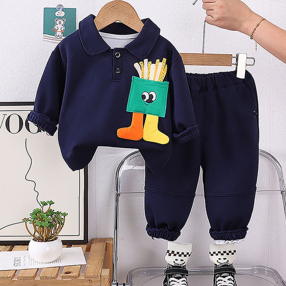 Blue Popcorn 2 pcs Track suit set for Toddlers/Kids - Little Surprise BoxBlue Popcorn 2 pcs Track suit set for Toddlers/Kids