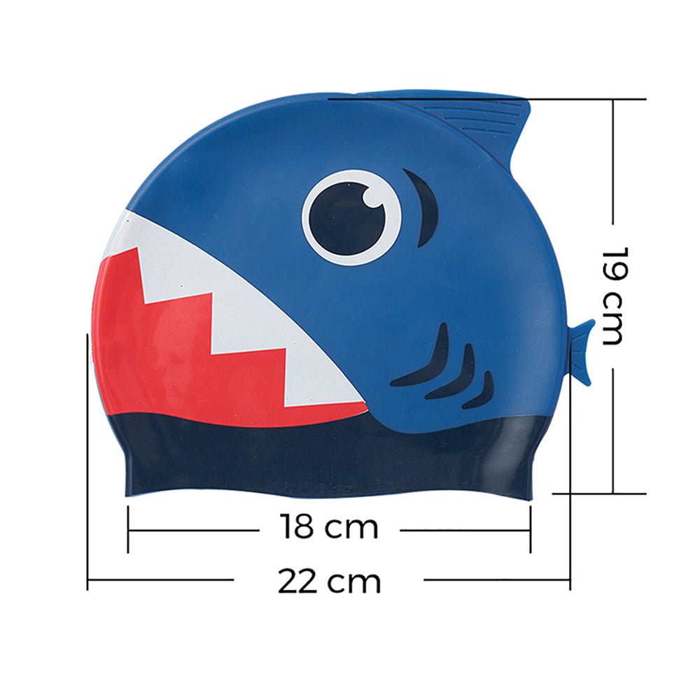 Blue Shark 3d Silicone Kids Swimming Cap - Little Surprise BoxBlue Shark 3d Silicone Kids Swimming Cap