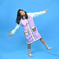 Bold geometric print Lilac & Light blue Raincoat for Kids - Little Surprise BoxBold geometric print Lilac & Light blue Raincoat for Kids