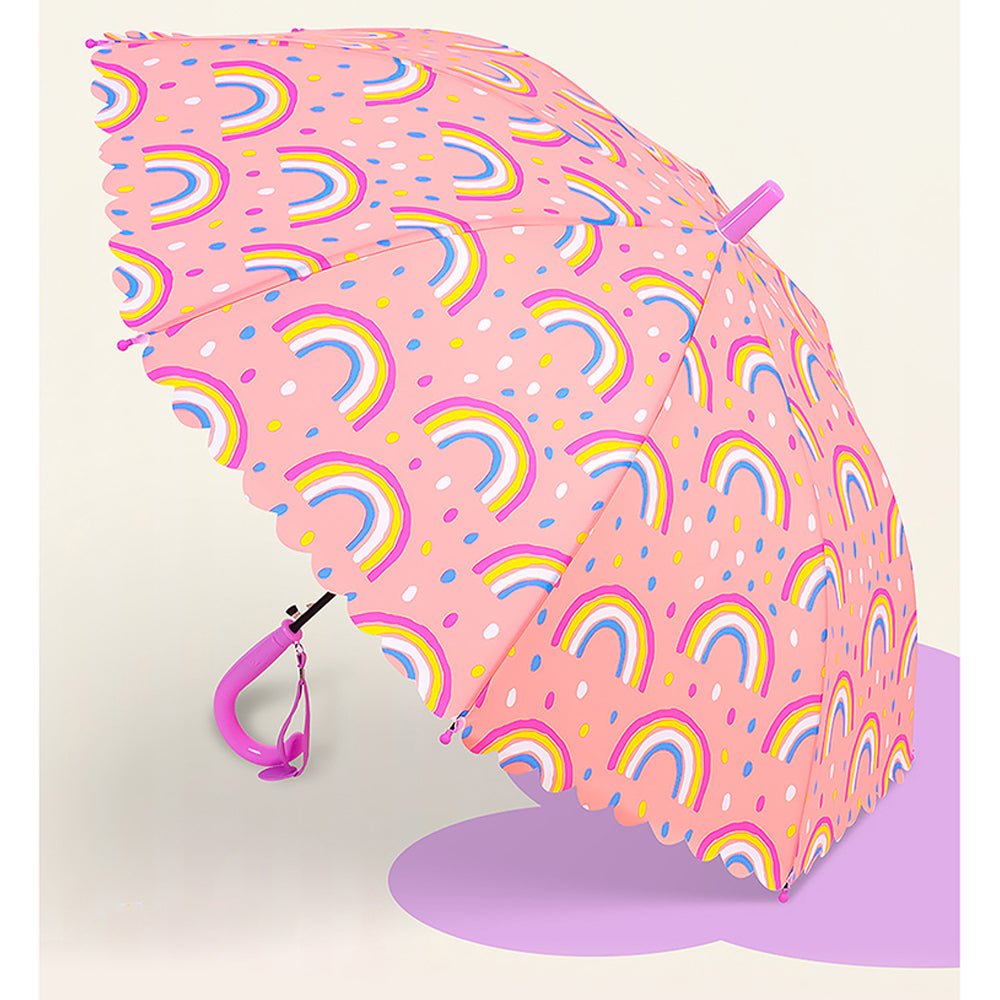 Bright Rainbow Pink Umbrella for Kids - Little Surprise BoxBright Rainbow Pink Umbrella for Kids