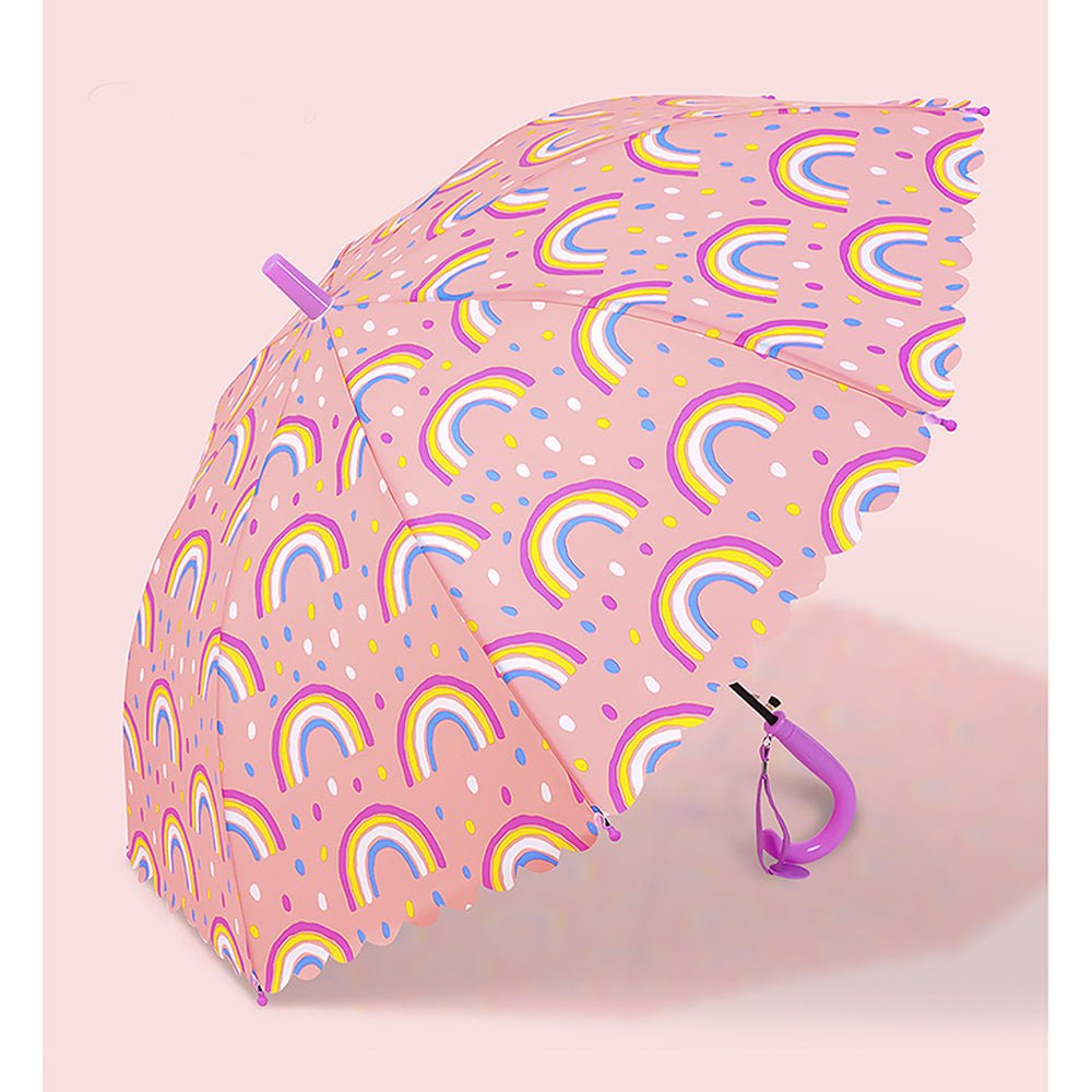 Bright Rainbow Pink Umbrella for Kids - Little Surprise BoxBright Rainbow Pink Umbrella for Kids