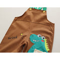 Brown 3d Dino Dungary Style 2 pc clothing set for Toddlers/Kids - Little Surprise BoxBrown 3d Dino Dungary Style 2 pc clothing set for Toddlers/Kids