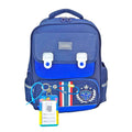 Cobalt & Dark Blue Crest Design School Backpack for Kids - Little Surprise BoxCobalt & Dark Blue Crest Design School Backpack for Kids