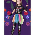 Colorful Skeleton Princess Kids Halloween Costume - Little Surprise BoxColorful Skeleton Princess Kids Halloween Costume