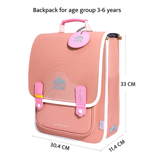 Coral Peach Rectangle style Backpack for Kids, Medium - Little Surprise BoxCoral Peach Rectangle style Backpack for Kids, Medium
