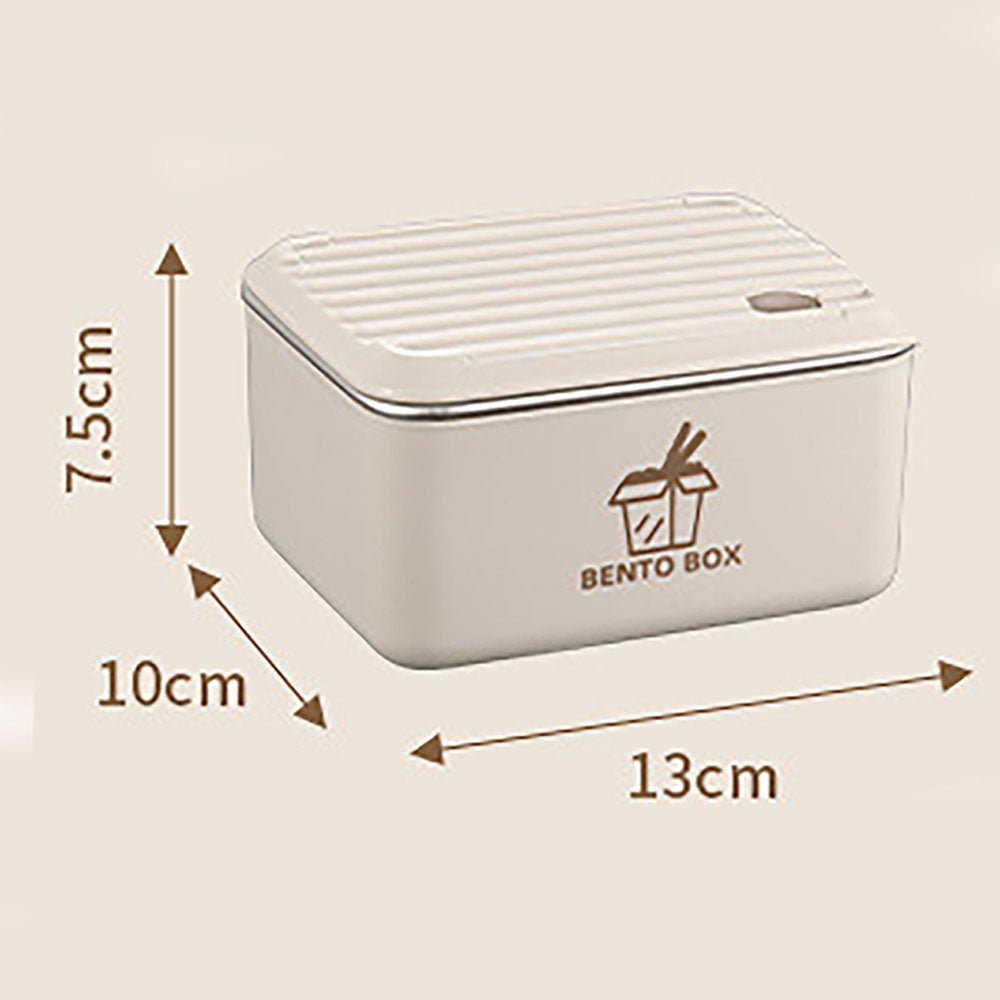 Cream 2pcs Bento Stainless Steel Lunch Box Container set with Lunch Bag - Little Surprise BoxCream 2pcs Bento Stainless Steel Lunch Box Container set with Lunch Bag