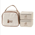 Cream 2pcs Bento Stainless Steel Lunch Box Container set with Lunch Bag - Little Surprise BoxCream 2pcs Bento Stainless Steel Lunch Box Container set with Lunch Bag