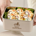 Cream 3pcs Bento Stainless Steel Lunch Box Container set with Lunch Bag - Little Surprise BoxCream 3pcs Bento Stainless Steel Lunch Box Container set with Lunch Bag