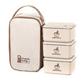 Cream 3pcs Bento Stainless Steel Lunch Box Container set with Lunch Bag - Little Surprise BoxCream 3pcs Bento Stainless Steel Lunch Box Container set with Lunch Bag