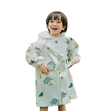 Cream Self Print Woodland Elle Raincoat for Kids - Little Surprise BoxCream Self Print Woodland Elle Raincoat for Kids