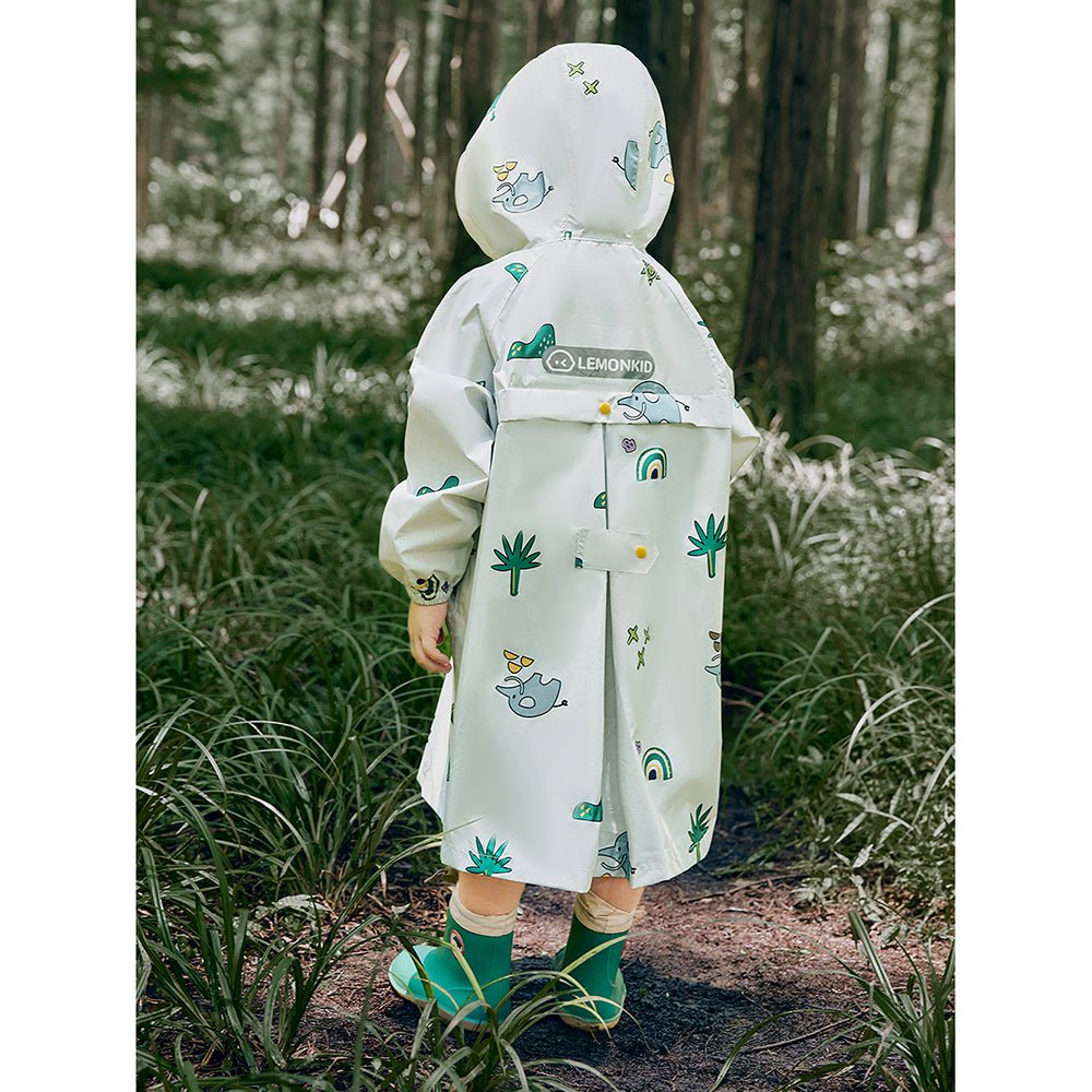 Cream Self Print Woodland Elle Raincoat for Kids - Little Surprise BoxCream Self Print Woodland Elle Raincoat for Kids