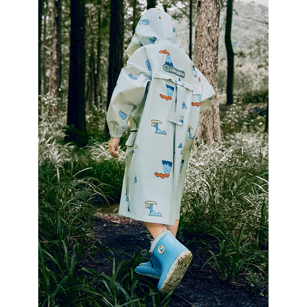 Cream Woodland Volcano Raincoat for Kids - Little Surprise BoxCream Woodland Volcano Raincoat for Kids