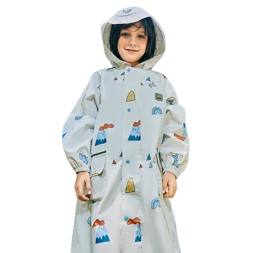 Cream Woodland Volcano Raincoat for Kids - Little Surprise BoxCream Woodland Volcano Raincoat for Kids