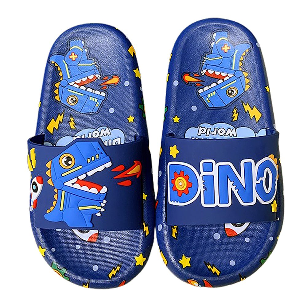 Dark Blue all over Dino theme Slip on Clogs, Summer/Monsoon all season Footwear for Toddlers & Kids - Little Surprise BoxDark Blue all over Dino theme Slip on Clogs, Summer/Monsoon all season Footwear for Toddlers & Kids