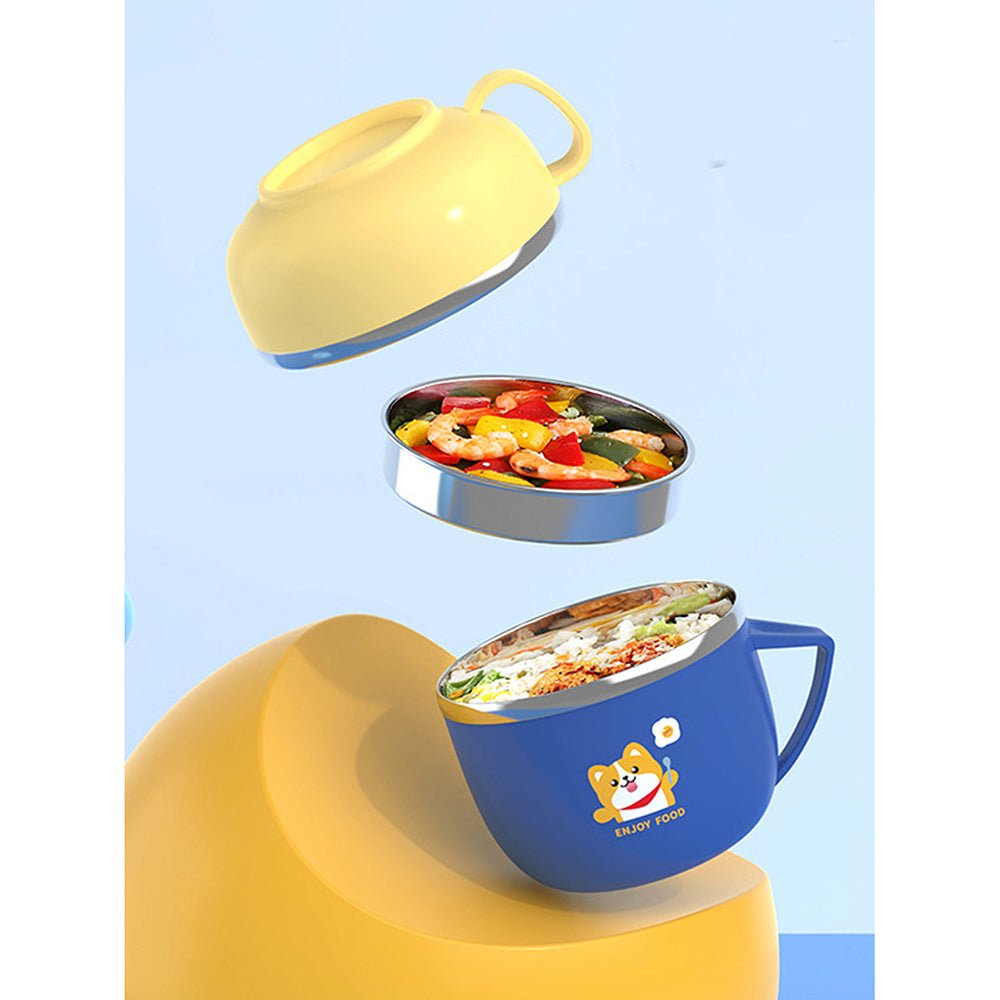 Dark Blue Small Size, Foxy Dual Handle Soup and Noodles Lunch Box with matching Cover - Little Surprise BoxDark Blue Small Size, Foxy Dual Handle Soup and Noodles Lunch Box with matching Cover