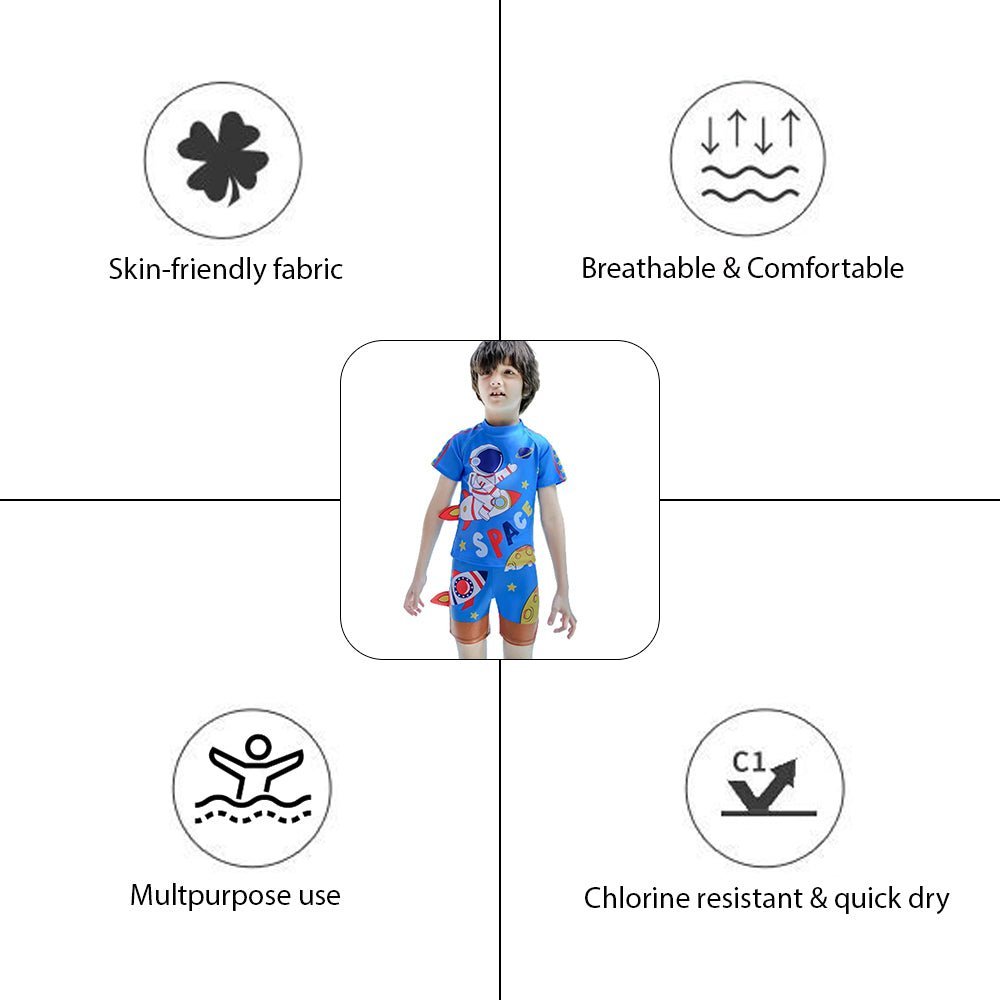 Dark Blue Space Rocket Shirt & Shorts Swimwear for Kids, 2 PCS Set - Little Surprise BoxDark Blue Space Rocket Shirt & Shorts Swimwear for Kids, 2 PCS Set - Little Surprise BoxDark Blue Space Rocket Shirt & Shorts Swimwear for Kids, 2 PCS Set