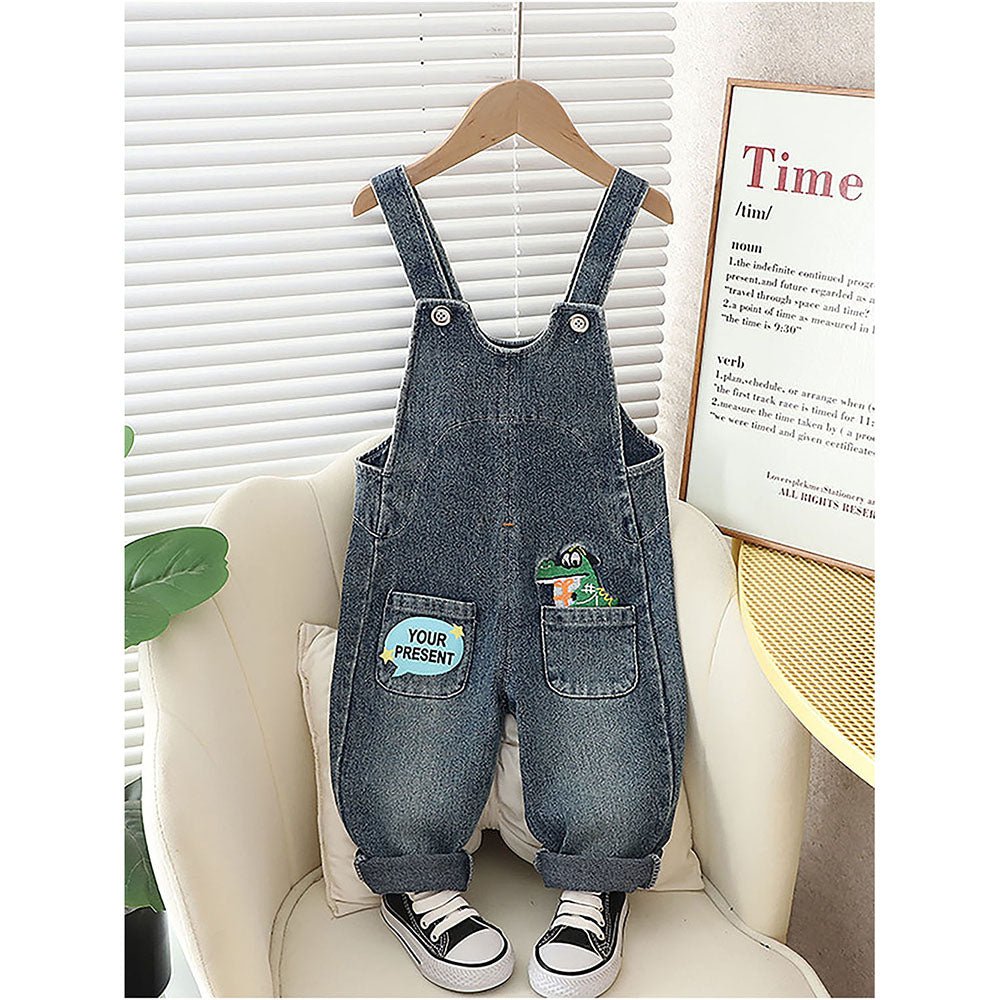 Denim Alligator Dungary Style 2 pc clothing set for Toddlers/Kids - Little Surprise BoxDenim Alligator Dungary Style 2 pc clothing set for Toddlers/Kids