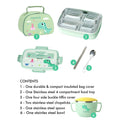 Dino Combo set Stainless steel Lunch Box with insulated Lunch box Cover for kids - Little Surprise BoxDino Combo set Stainless steel Lunch Box with insulated Lunch box Cover for kids