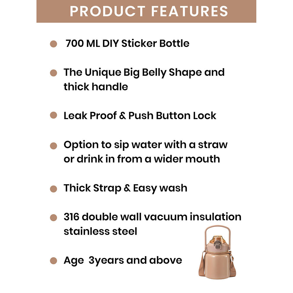 DIY Belly Bottle for Brother, Rakhi Gift Edition, Brown, 700ml - Little Surprise BoxDIY Belly Bottle for Brother, Rakhi Gift Edition, Brown, 700ml