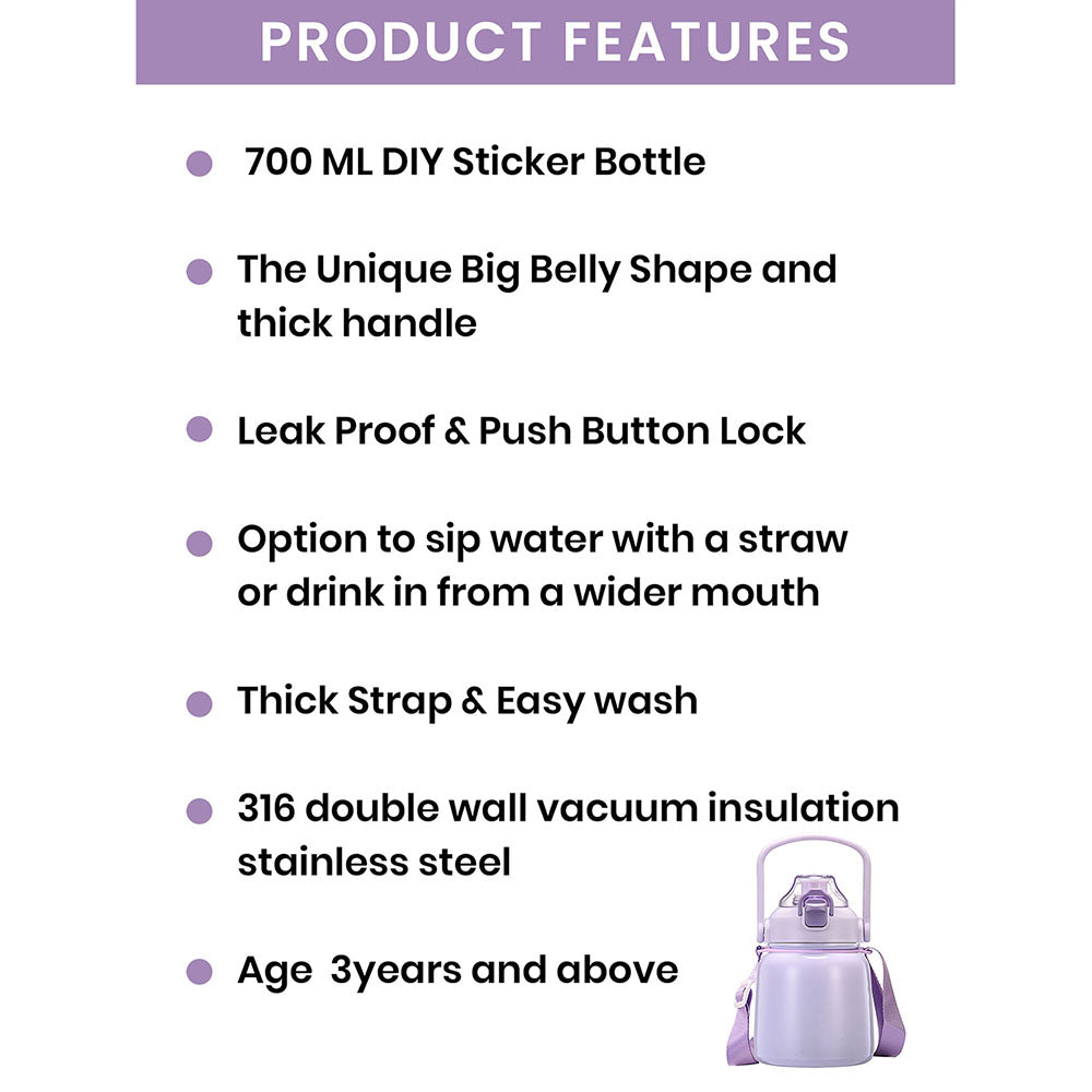 DIY Belly Bottle for Sister, Rakhi Gift Edition, Purple, 700ml - Little Surprise BoxDIY Belly Bottle for Sister, Rakhi Gift Edition, Purple, 700ml