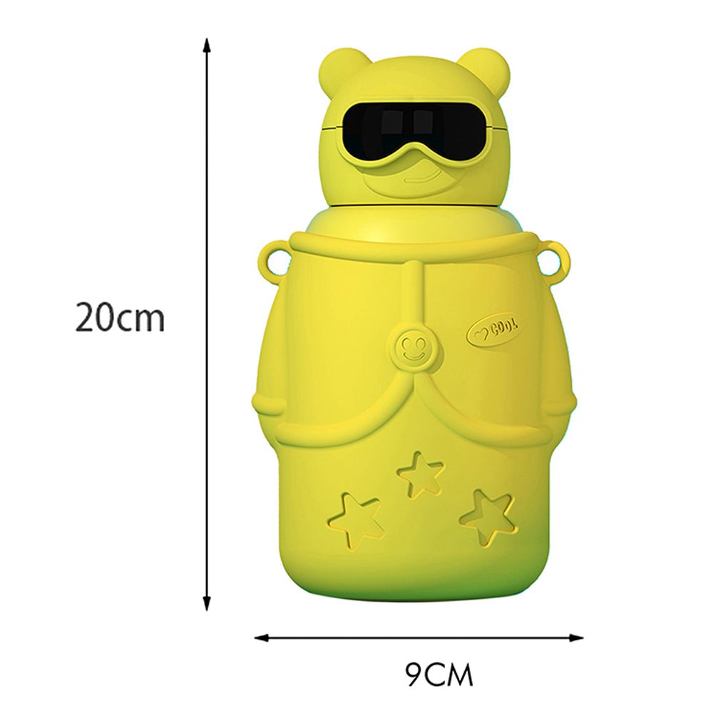 DIY sticker Fluoroscent Green Specsy Ted Kids Water Botter, 500ml - Little Surprise BoxDIY sticker Fluoroscent Green Specsy Ted Kids Water Botter, 500ml