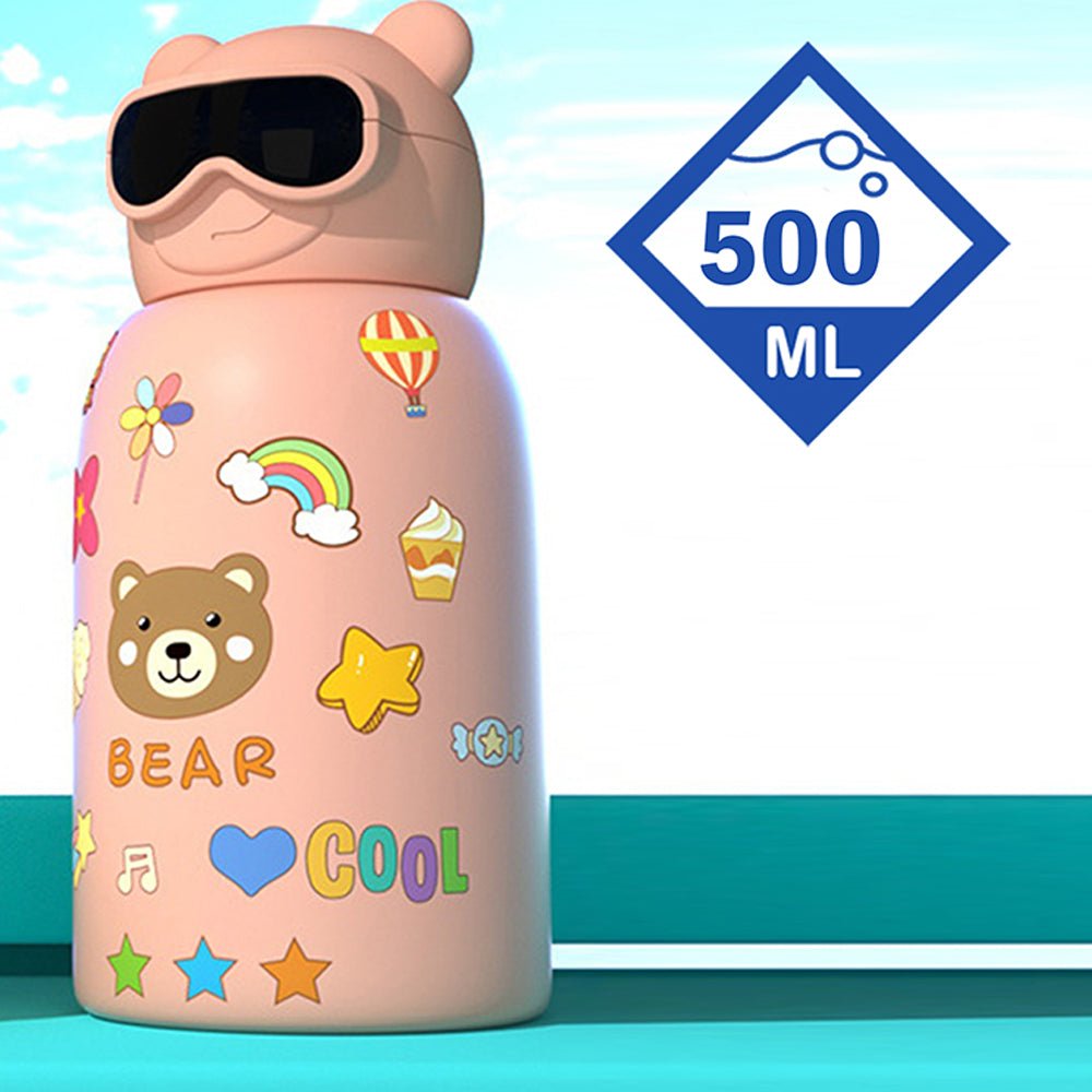 DIY sticker Pink Specsy Ted Kids Water Botter, 500 ml - Little Surprise BoxDIY sticker Pink Specsy Ted Kids Water Botter, 500 ml