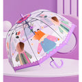 Dome Style, Ms.Foxy Transparent Purple Umbrella for Kids - Little Surprise BoxDome Style, Ms.Foxy Transparent Purple Umbrella for Kids