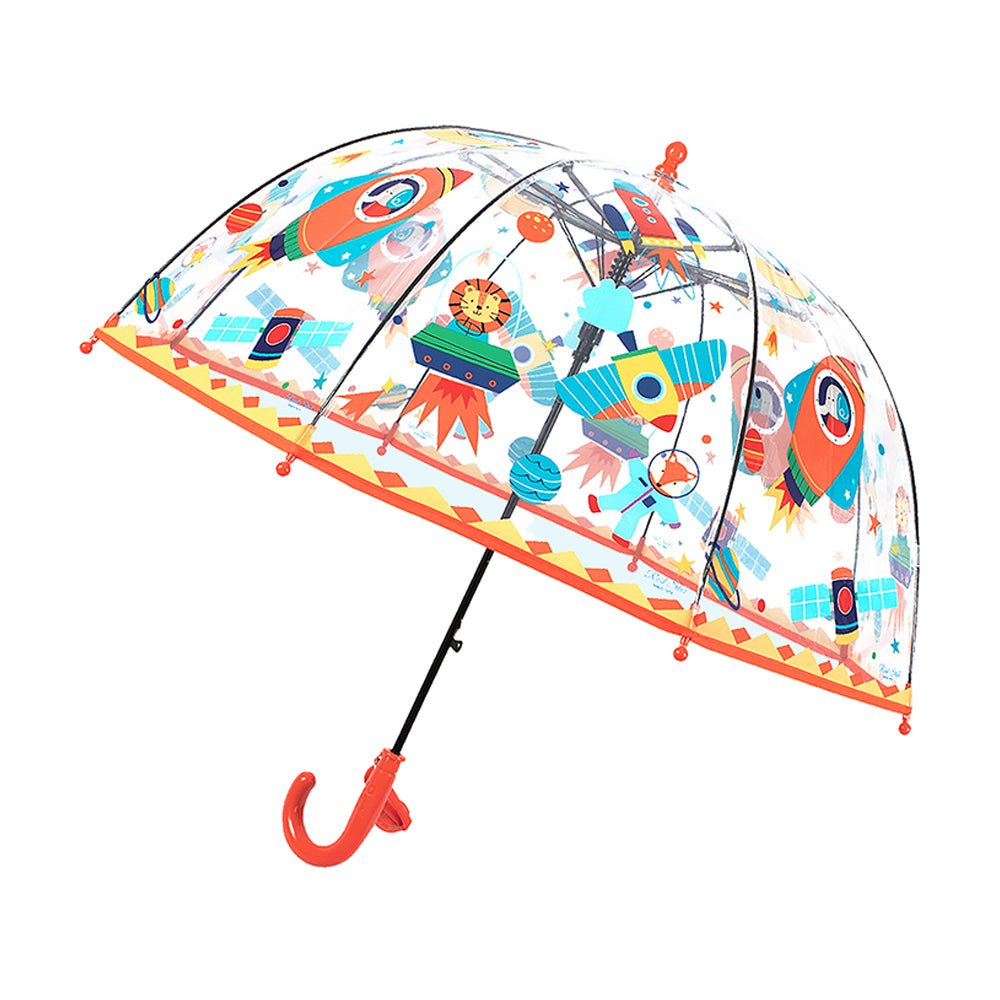 Dome Style, Rocket theme Transparent Umbrella for Kids - Little Surprise BoxDome Style, Rocket theme Transparent Umbrella for Kids