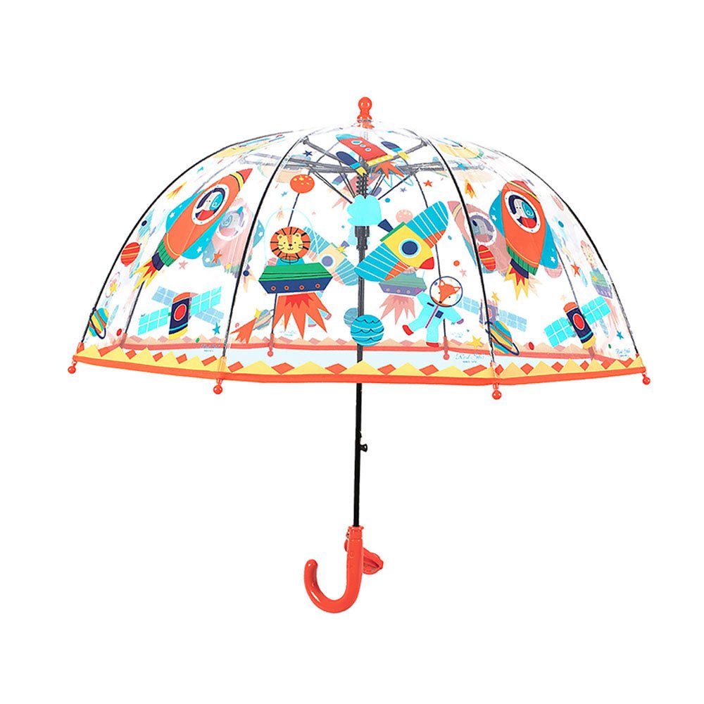 Dome Style, Rocket theme Transparent Umbrella for Kids - Little Surprise BoxDome Style, Rocket theme Transparent Umbrella for Kids