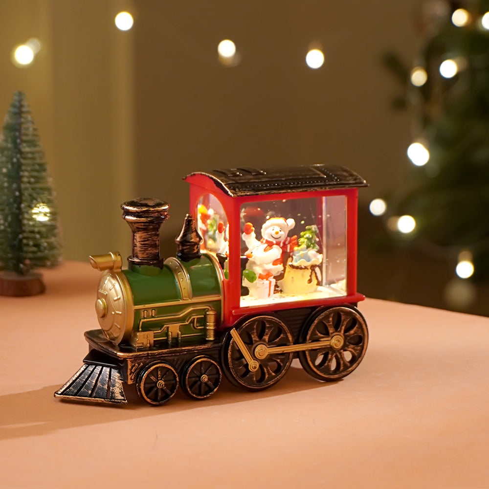 Mini Santa Mini Train with LED Light and Music Christmas Table Décor & Gift option