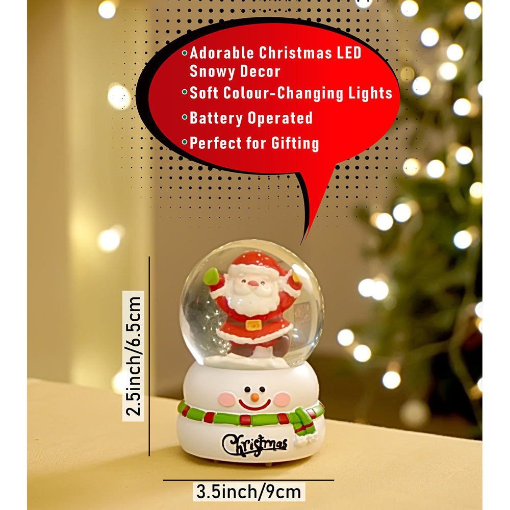 Standing Santa colorful LED Dome on Snowman Base, Christmas Table Décor & Gift option