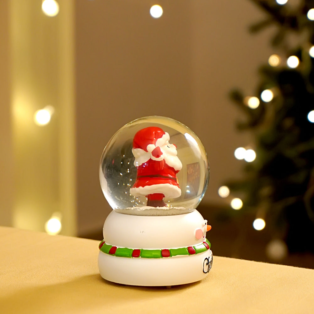 Santa with Letter colorful LED Dome on Snowman Base, Christmas Table Décor & Gift Option
