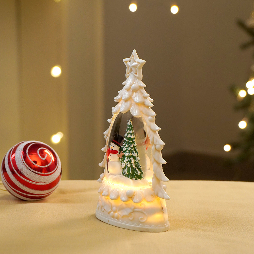 Mini White Tree colorful LED light Dome with Music Christmas Table Décor & Gift option