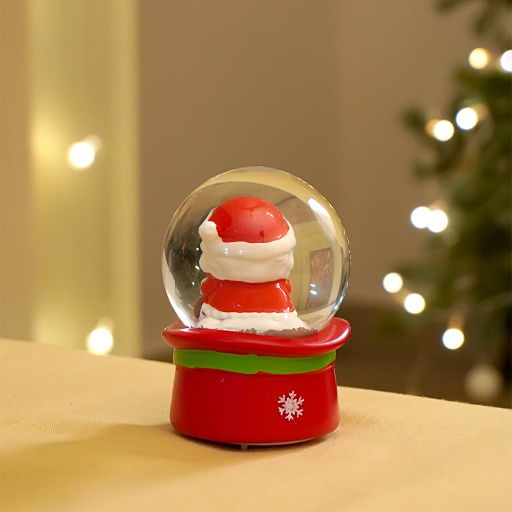 Santa Holding a Gift Mini colorful LED Dome, Christmas Table Décor & Gift option