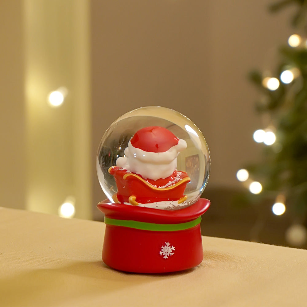 Santa in his Sledge Mini colorful LED Dome, Christmas Table Décor & Gift option