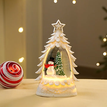 Mini White Tree colorful LED light Dome with Music Christmas Table Décor & Gift option