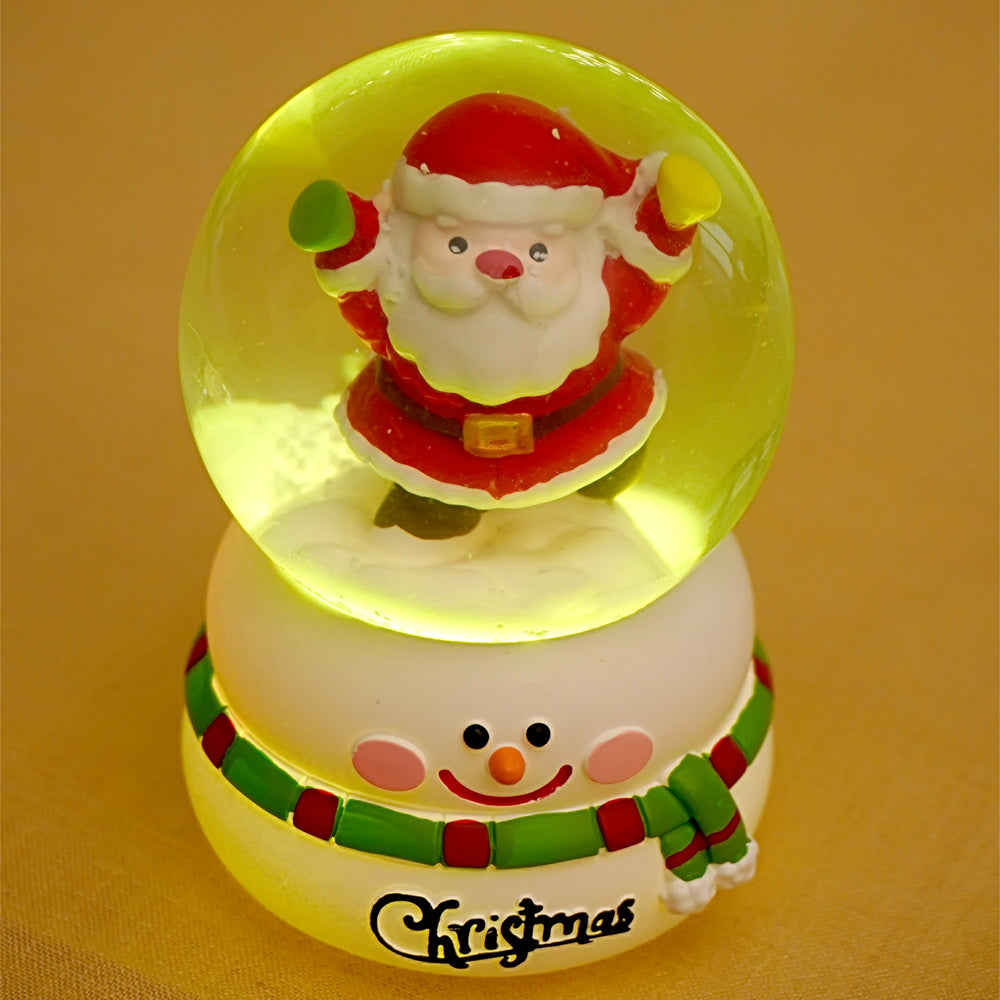 Standing Santa colorful LED Dome on Snowman Base, Christmas Table Décor & Gift option