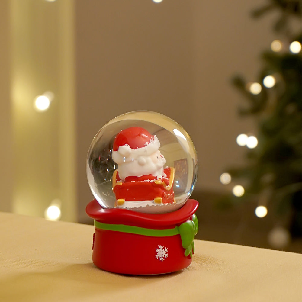 Santa in his Sledge Mini colorful LED Dome, Christmas Table Décor & Gift option