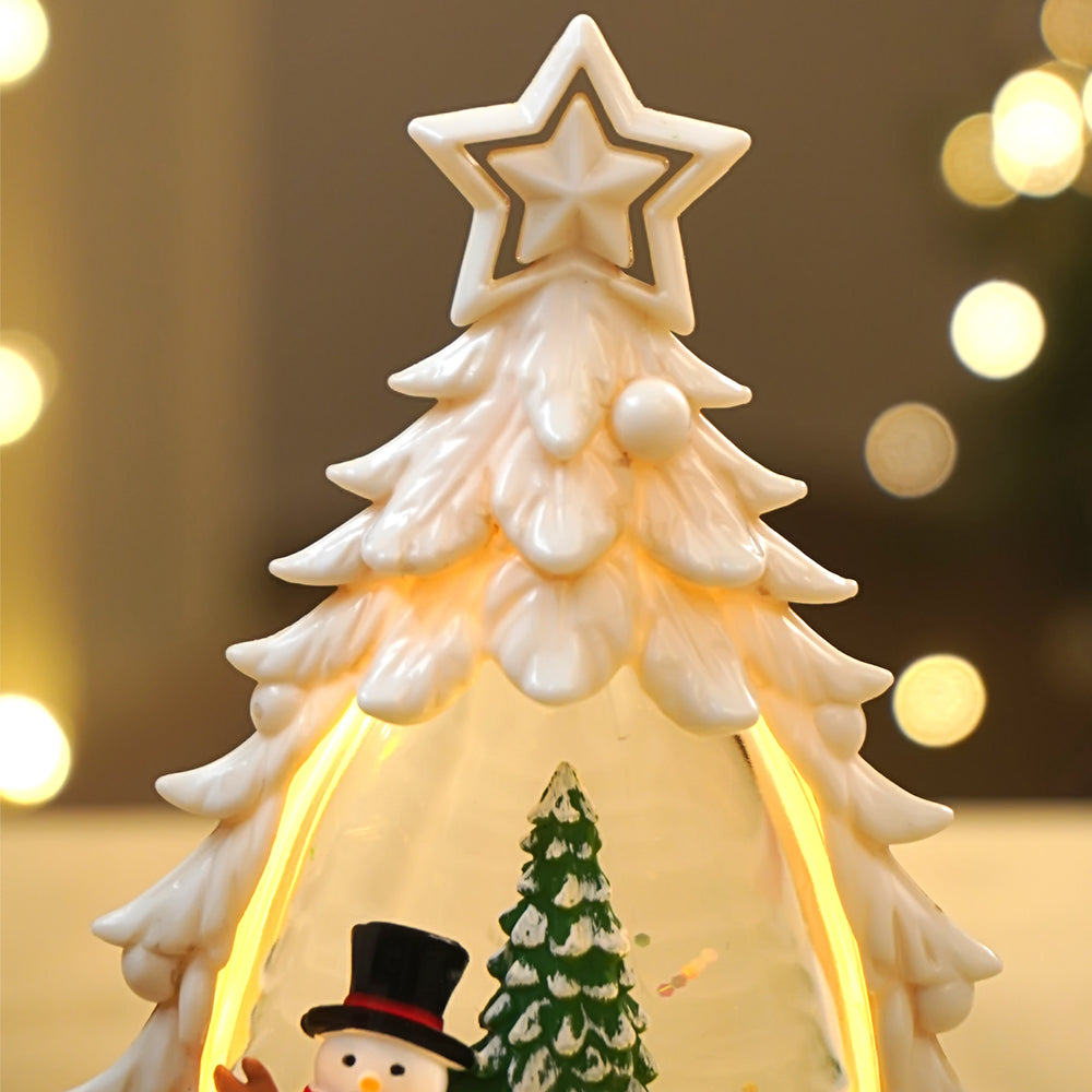 Mini White Tree colorful LED light Dome with Music Christmas Table Décor & Gift option
