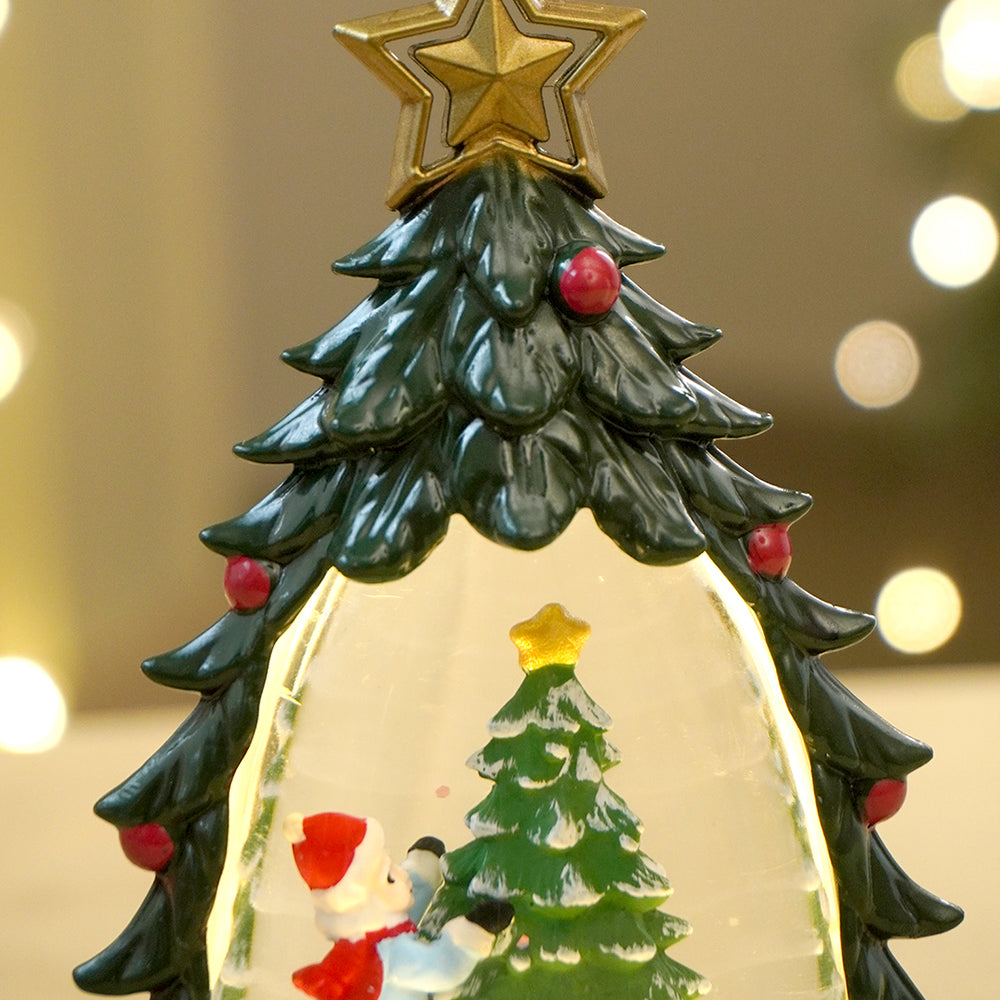 Mini Green Tree colorful LED light Dome with Music Christmas Table Décor & Gift option