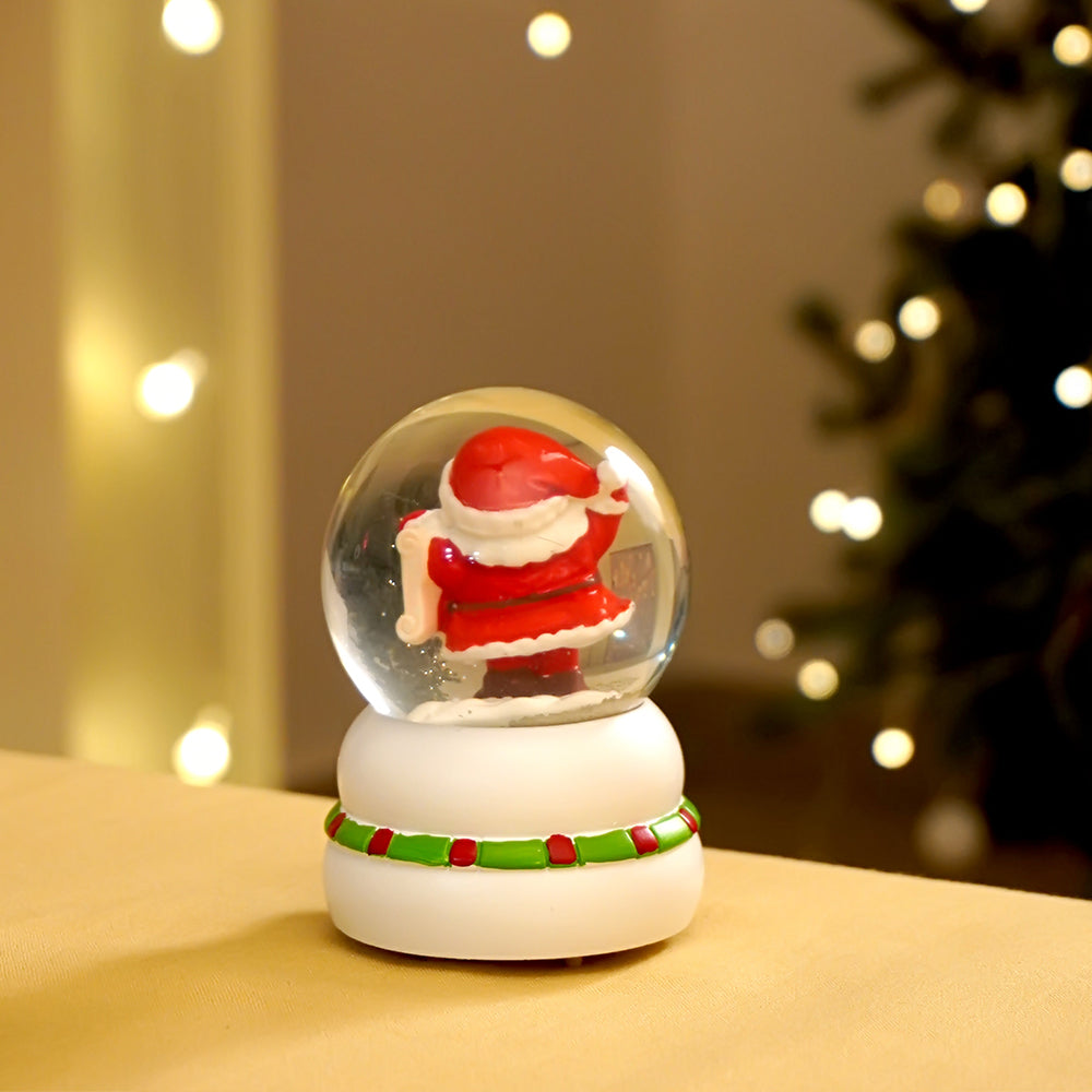 Santa with Letter colorful LED Dome on Snowman Base, Christmas Table Décor & Gift Option