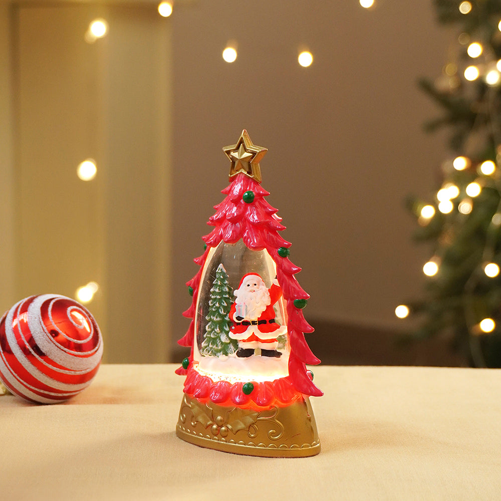 Mini Red Tree colorful LED light Dome with Music Christmas Table Décor & Gift option