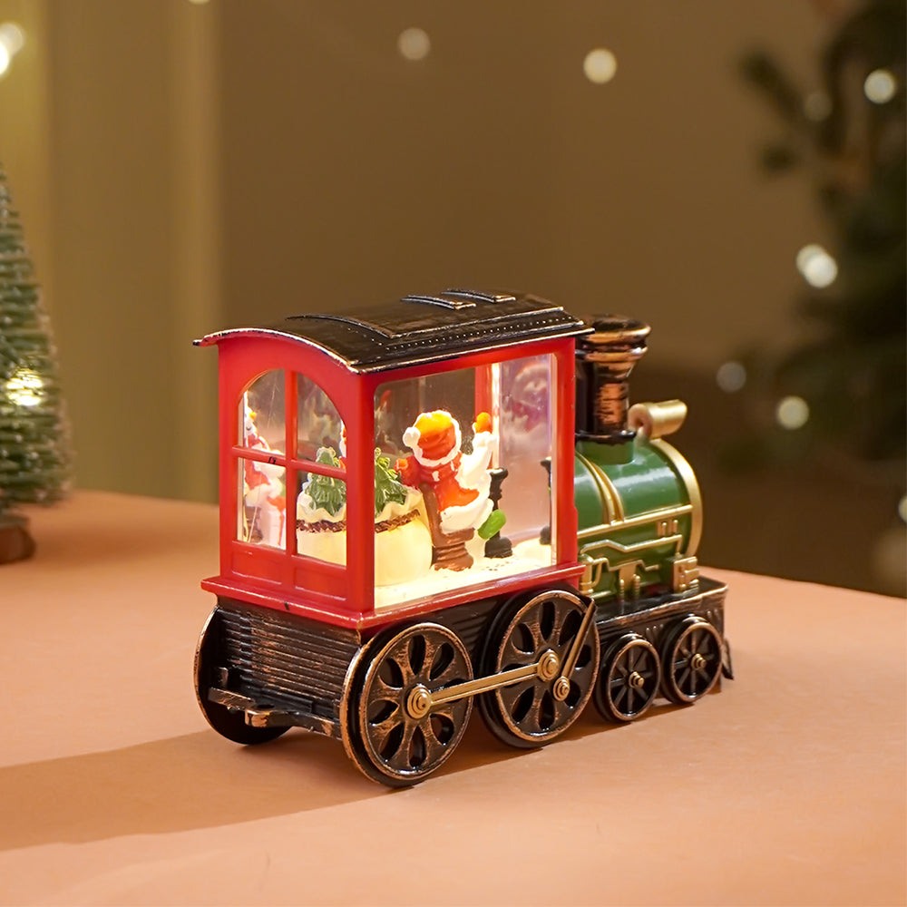 Mini Santa Mini Train with LED Light and Music Christmas Table Décor & Gift option