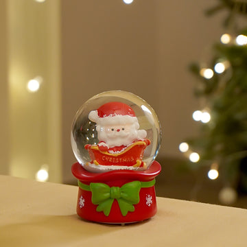 Santa in his Sledge Mini colorful LED Dome, Christmas Table Décor & Gift option