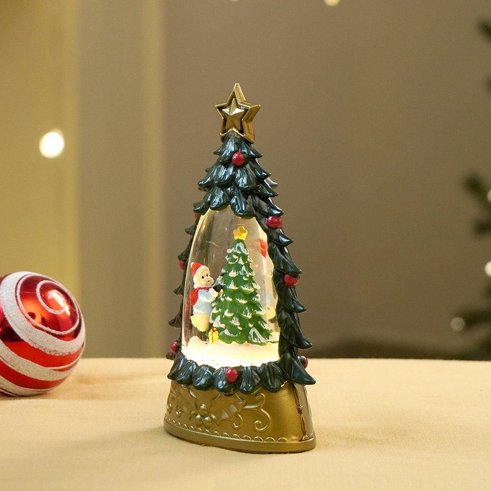 Mini Green Tree colorful LED light Dome with Music Christmas Table Décor & Gift option