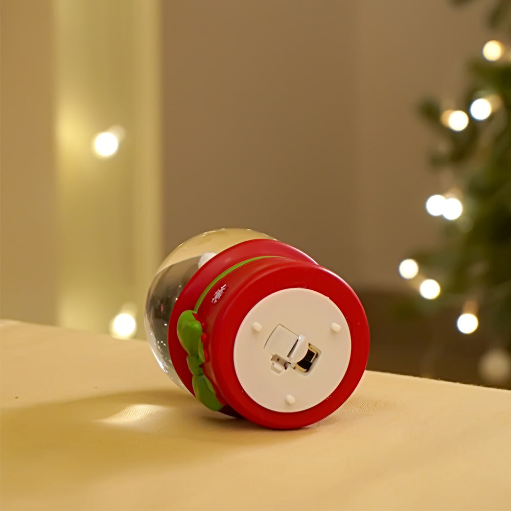 Santa Holding a Gift Mini colorful LED Dome, Christmas Table Décor & Gift option