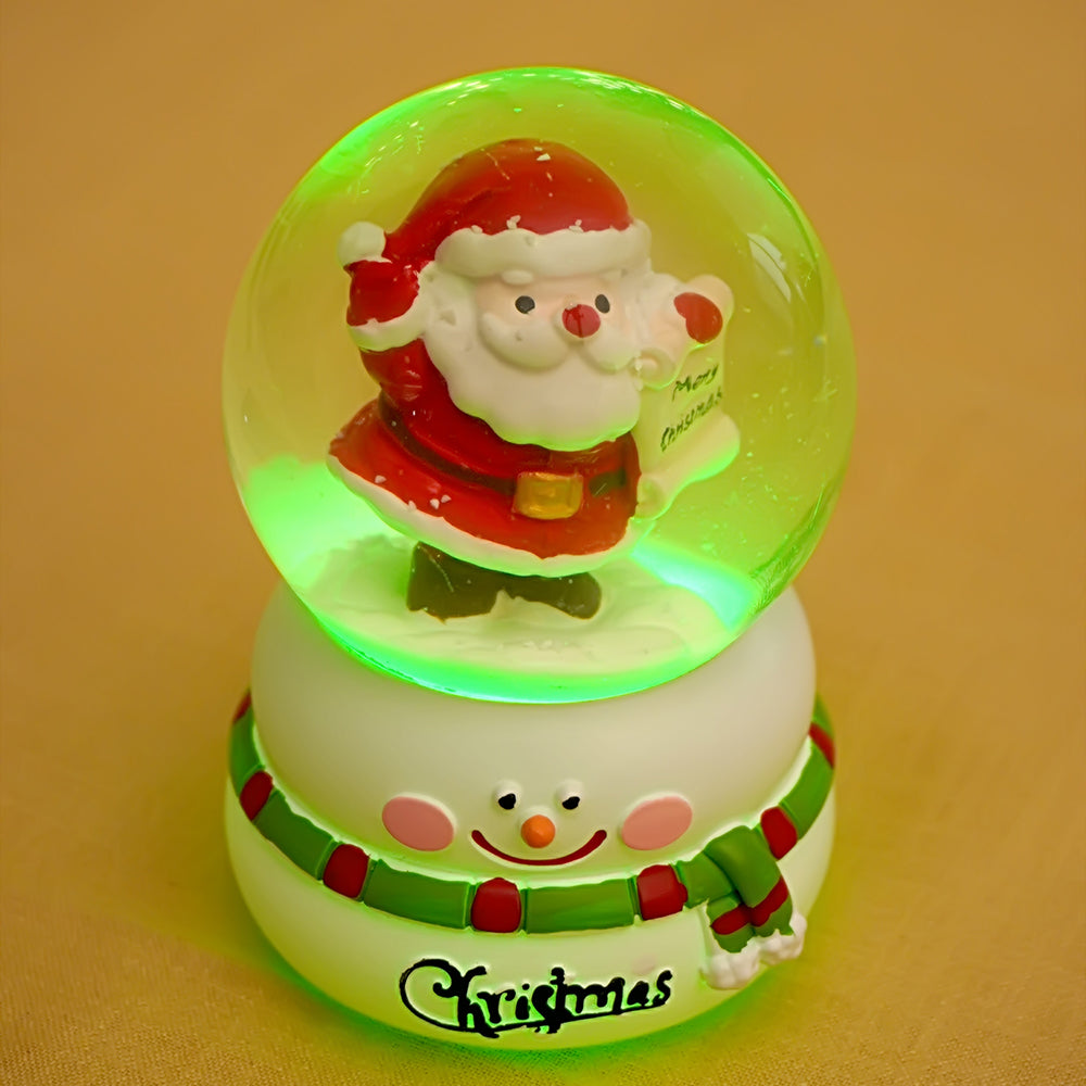 Santa with Letter colorful LED Dome on Snowman Base, Christmas Table Décor & Gift Option