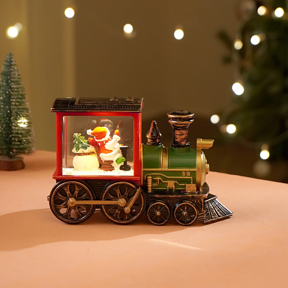 Mini Santa Mini Train with LED Light and Music Christmas Table Décor & Gift option