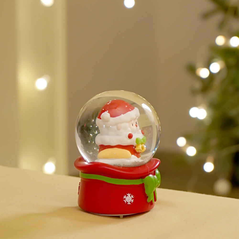 Santa with a Bell Mini colorful LED Dome, Christmas Table Décor & Gift option