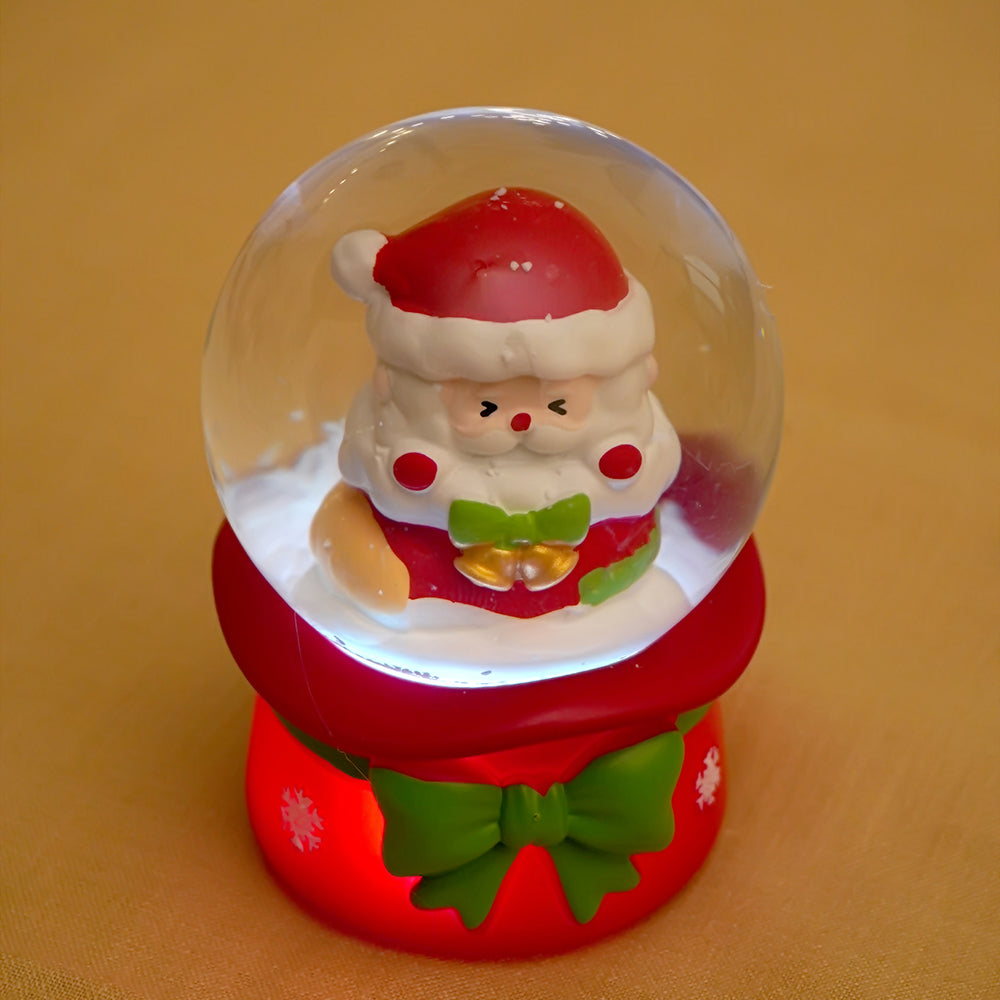 Santa with a Bell Mini colorful LED Dome, Christmas Table Décor & Gift option